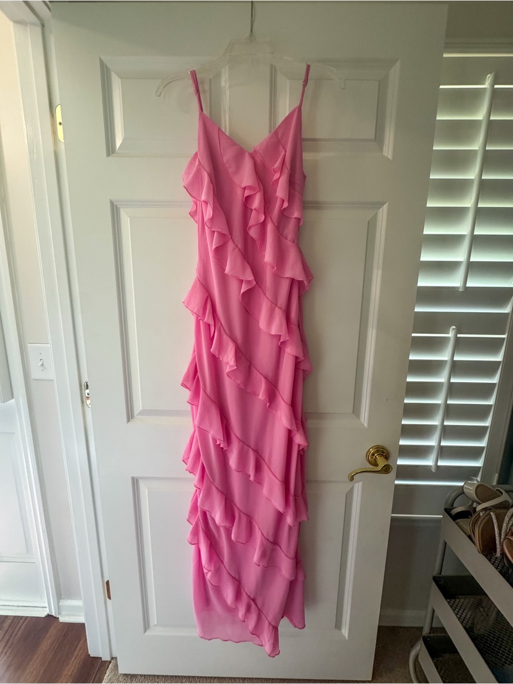 MARBLE Pink Ruffle Slip Maxi Dress | Never Worn